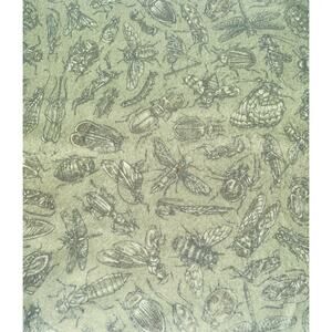 Felt Knit One Way Stretch Green Bugs Cozy Crafting Fabric New Flaws Imperfect